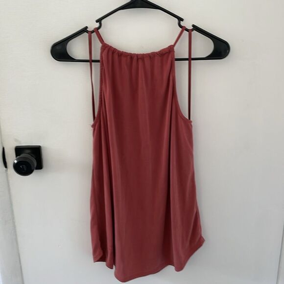 Green Envelope Womens Halter Tank Rust Sleeveless Top Sz S - Picture 4 of 9